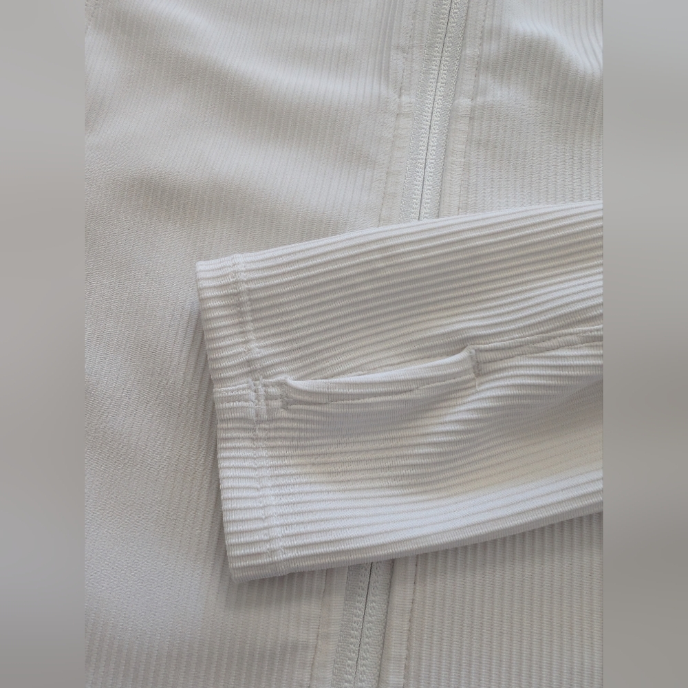 Athleta Salutation Ribbed Jacket in white - Picture 6 of 11